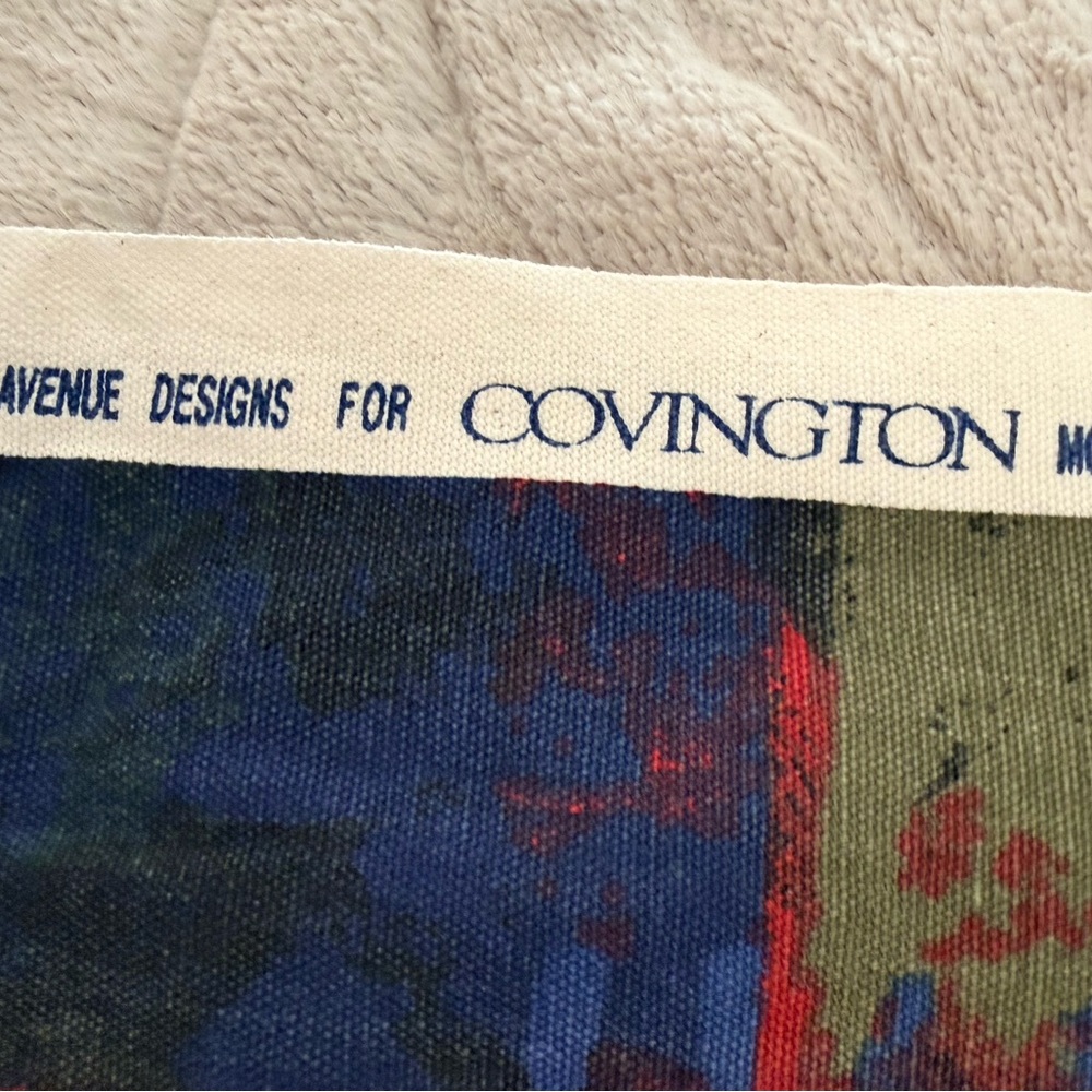 Vintage 90’s Covington Fabrics 5th Ave Design 2 yards retro patchwork pattern - Picture 5 of 10